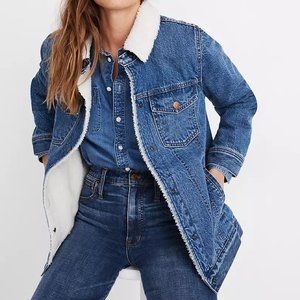 The Oversized Jean Jacket in Donaway Wash: Sherpa Edition - XXS